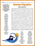 Summer Olympics Word Search Thumbnail