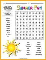 Summer Word Search Thumbnail