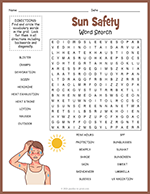 Sun Safety Word Search thumbnail