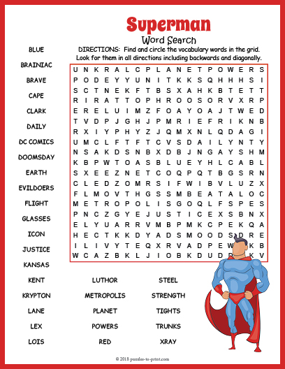 Superman Word Search