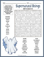 Supernatural Beings Word Search thumbnail