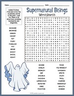 Supernatural Beings Word Search thumbnail