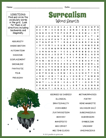 Surrealism Word Search