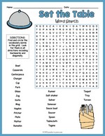 Tableware Word Search thumbnail