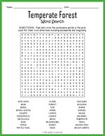 Temperate Forest Word Search thumbnail