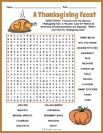 Thanksgiving Foods Word Search thumbnail