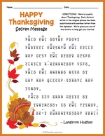 Thanksgiving Secret Message Puzzle thumbnail