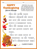 Thanksgiving Secret Message Puzzle thumbnail