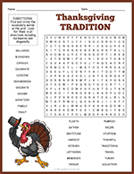 Thanksgiving Traditions Word Search thumbnail