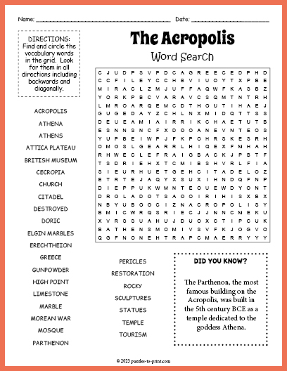 The Acropolis Word Search
