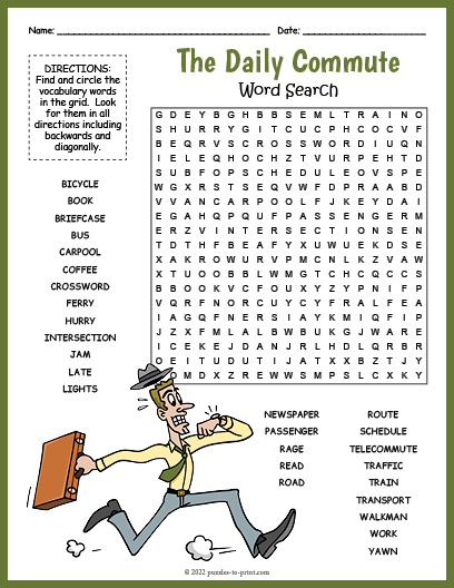 The Daily Commute Word Search