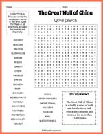 The Great Wall of China Word Search Thumbnail