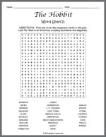The Hobbit Word Search Thumbnail