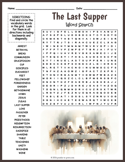 The Last Supper Word Search