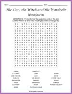 The Lion, the Witch and the Wardrobe Word Search Thumbnail