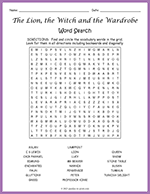 The Lion, the Witch and the Wardrobe Word Search thumbnail