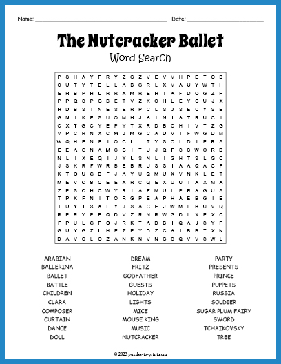 The Nutcracker Ballet Word Search