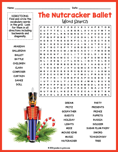 The Nutcracker Ballet Word Search