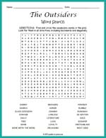The Outsiders Word Search Thumbnail