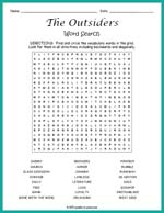 The Outsiders Word Search Thumbnail