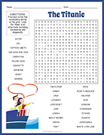 The Titanic Movie Word Search thumbnail
