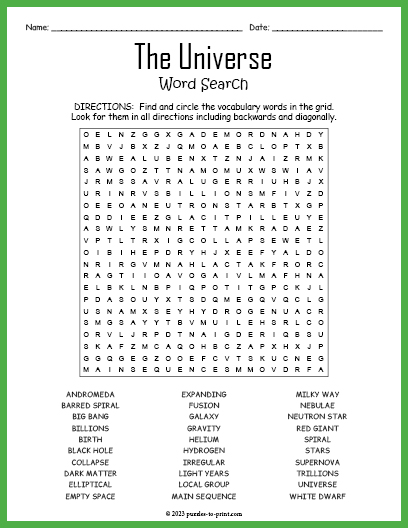 The Universe Word Search