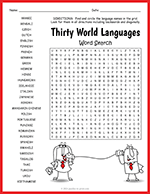 Thirty World Languages Word Search thumbnail