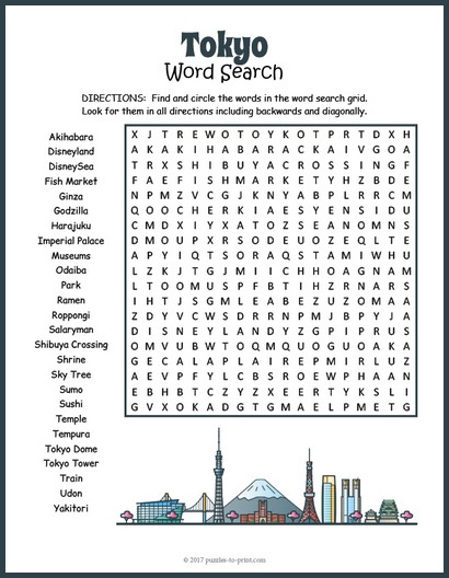 Tokyo Word Search