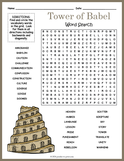 Tower of Babel Word Search