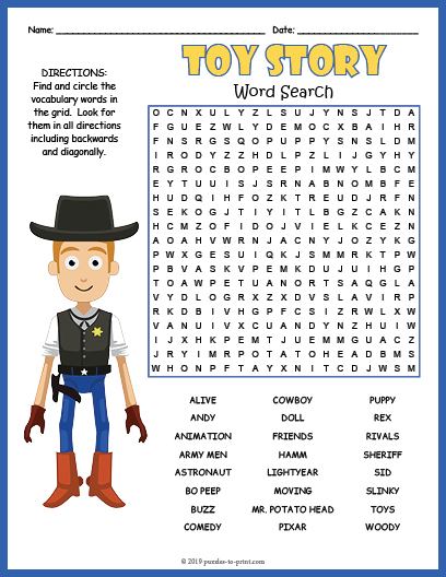 Toy Story Word Search