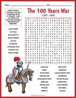 100 Hundred Years War Word Search Thumbnail