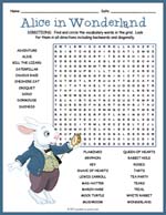 Alice in Wonderland Word Search Thumbnail