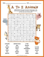 Alphabet Animals Word Search Thumbnail