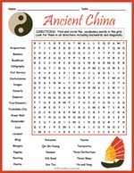 Ancient China Civilization Word Search Thumbnail