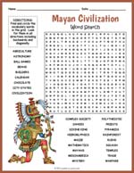Ancient Mayan Civilization Word Search Thumbnail