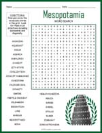 Ancient Mesopotamia Civilization Word Search Thumbnail