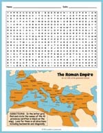 Ancient Roman Empire Word Search With Map Thumbnail