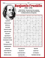 Benjamin Franklin Word Search Thumbnail