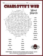 Charlotte's Web﻿” Vocabulary Matching, Crossword & Word Search Package