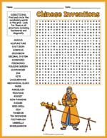 Chinese Inventions Word Search Thumbnail