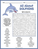 All About Dolphins Word Search Thumbnail