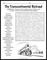 First Transcontinental Railroad Word Search Thumbnail