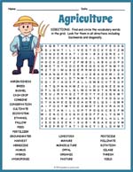 Food Agriculture Word Search Thumbnail