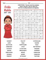 Frida Kahlo Word Search Thumbnail
