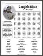 Genghis Khan Word Search Thumbnail