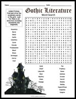 Gothic Literature Horror Fiction Word Search Thumbnail