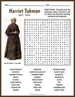 Harriet Tubman Word Search Thumbnail
