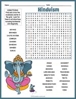 Hinduism Religion Word Search Thumbnail