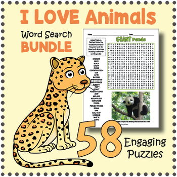 I Love Animals Word Search Bundle thumbnail