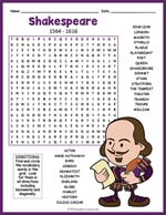 Intro To William Shakespeare Word Search Thumbnail